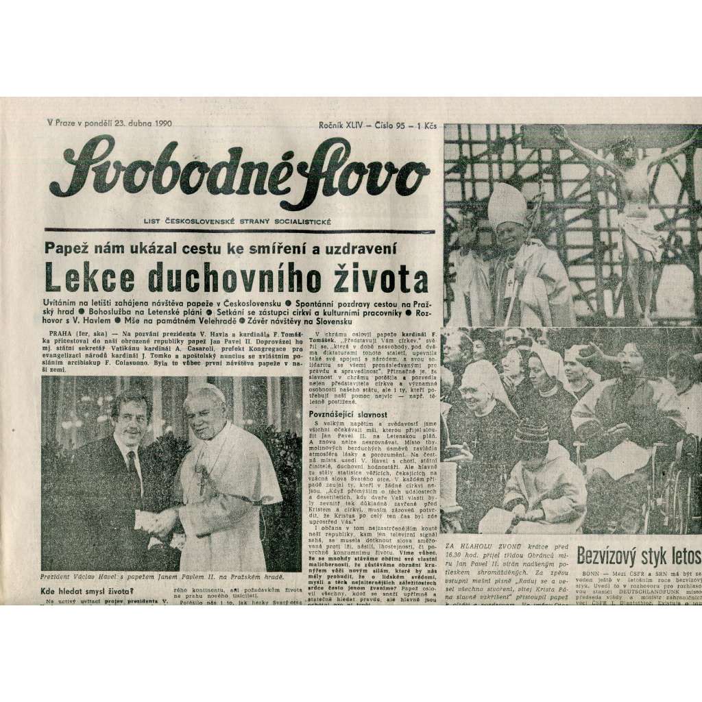 Svobodné slovo (23.4.1990) - staré noviny
