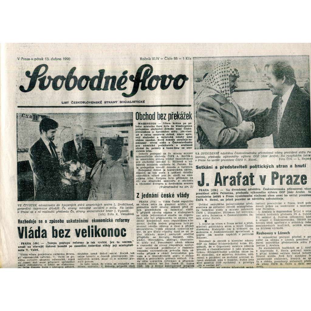 Svobodné slovo (13.4.1990) - staré noviny Svobodné slovo (13.4.1990) - staré noviny
