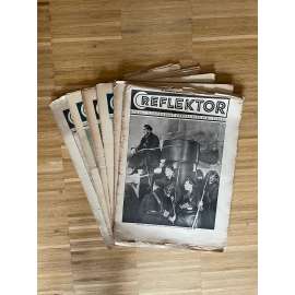Reflektor, ročník IV., čísla 3, 4-6, 8-11, 13, 18, 20-22 a 24/1928 (není kompletní) - 1. republika, časopis, noviny