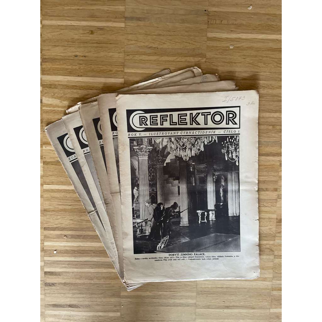 Reflektor, ročník V., čísla 1-4 a 6-9/1929 (není kompletní) - 1. republika, časopis, noviny