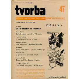 Tvorba, ročník XVI., číslo 47/1947 (19.11.1947) - Týdeník pro kulturu a politiku (časopis, noviny)