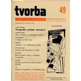 Tvorba, ročník XVI., číslo 49/1947 (3.12.1947) - Týdeník pro kulturu a politiku (časopis, noviny)