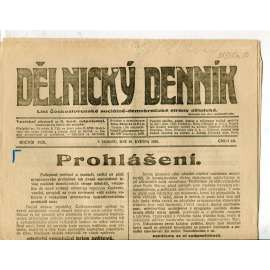 Dělnický denník (29.5.1920) 1. republika, staré noviny