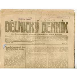 Dělnický denník (30.5.1920) 1. republika, staré noviny