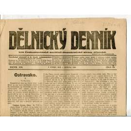 Dělnický denník (1.6.1920) 1. republika, staré noviny