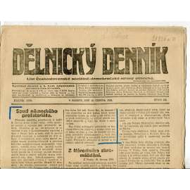 Dělnický denník (12.6.1920) 1. republika, staré noviny