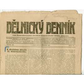 Dělnický denník (13.7.1920) 1. republika, staré noviny