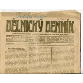 Dělnický denník (15.7.1920) 1. republika, staré noviny