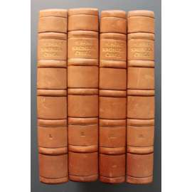 Kronika česká 4 svazky (edice: Staročeská knihovna) (České dějiny, historie, mj. Doba pohanská, Zánik pohanství, Přemysovci, Čechy vévodské, Čechy královské, Lucemburkové; polokožená vazba - vazba kůže)