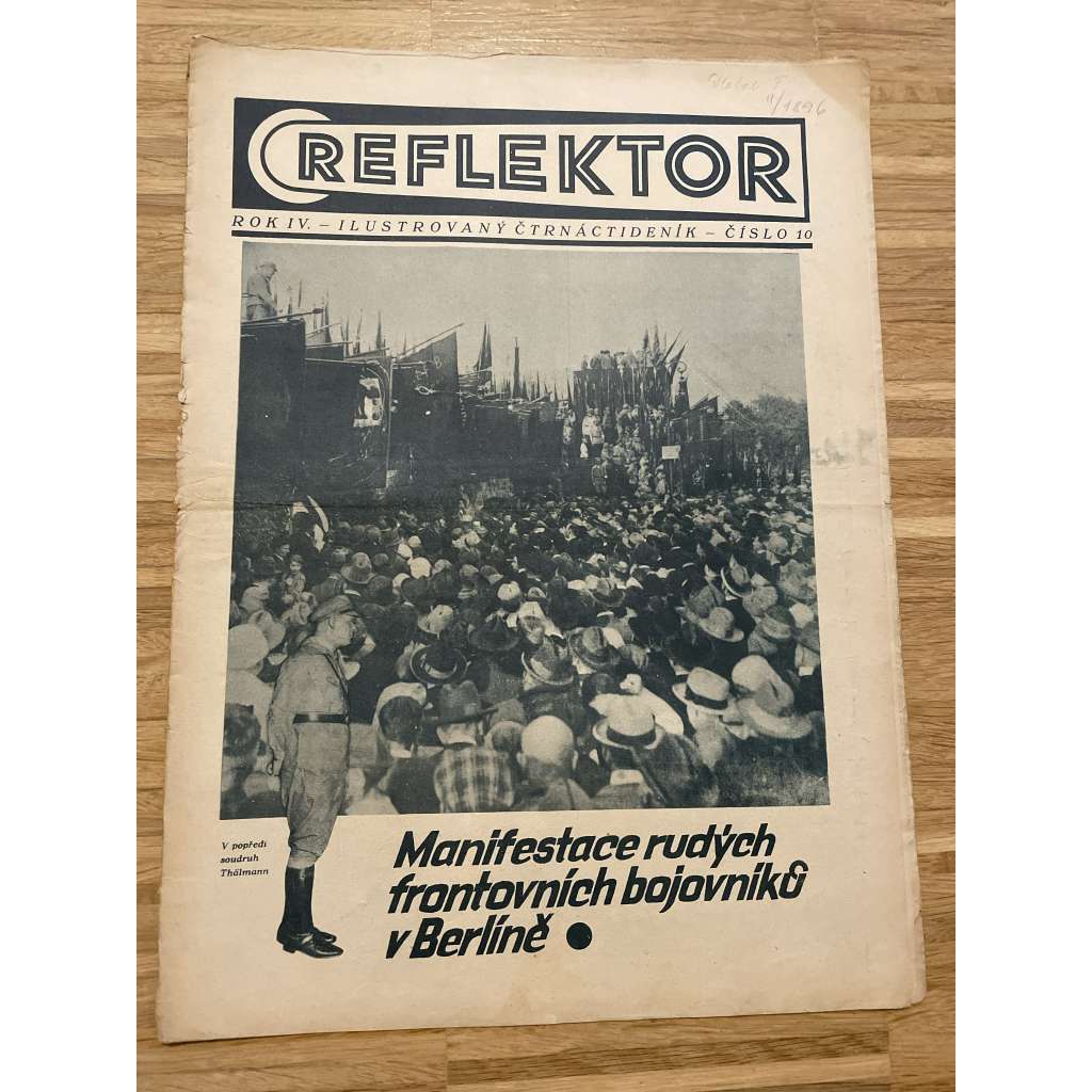 Reflektor, ročník IV., číslo 10 (časopis, staré noviny, 1. republika)