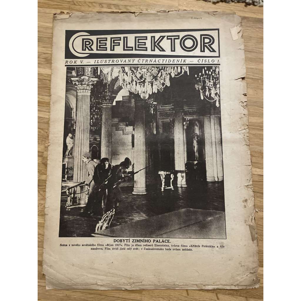 Reflektor, ročník V., číslo 1 (časopis, staré noviny, 1. republika)