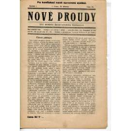 Nové proudy. List mládeže Socialistického Sjednocení (25.3.) - staré noviny, 1. republika Nové proudy. List mládeže Socialistického Sjednocení (25.3.) - staré noviny, 1. republika