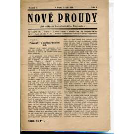 Nové proudy. List mládeže Socialistického Sjednocení (3.9.1924) - staré noviny, 1. republika