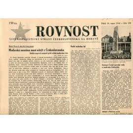 Rovnost (16.8.1946). List Komunistické strany Československa na Moravě (staré noviny)