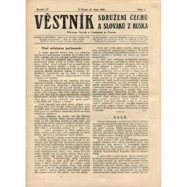 Věstník Ústředního sdružení Čechů a Slováků z Ruska, ročník IV., číslo 1/1923 (legie, legionáři, legie v Rusku, 1. republika) - časopis