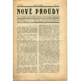 Nové proudy. List nezávislé socialistické mládeže (1.5./1923) - staré noviny, 1. republika Nové proudy. List nezávislé socialistické mládeže (1.5./1923) - staré noviny, 1. republika