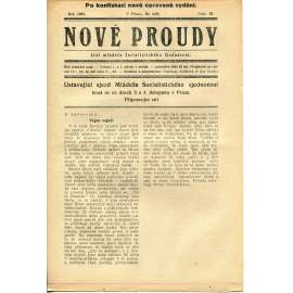 Nové proudy. List mládeže Socialistického Sjednocení (19.9.1923) - staré noviny, 1. republika