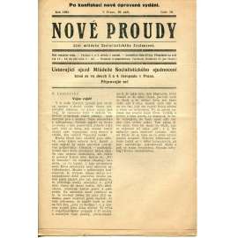 Nové proudy. List mládeže Socialistického Sjednocení (19.9.1923) - staré noviny, 1. republika