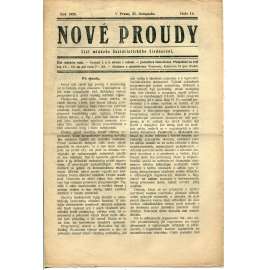 Nové proudy. List mládeže Socialistického Sjednocení (21.11.1923) - staré noviny, 1. republika