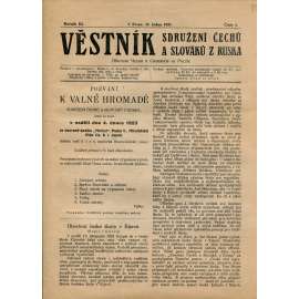 Věstník Sdružení Čechů a Slováků z Ruska, ročník III., číslo 4/1923 (staré noviny, 1. republika, legie, časopis (22.1.1923)