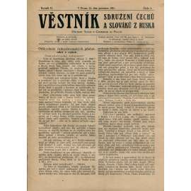 Věstník Sdružení Čechů a Slováků z Ruska, ročník II., číslo 3/1921 (staré noviny, 1. republika, legie, časopis (21.12.1921)