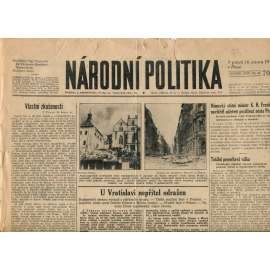 Národní politika (16.2.1945) - staré noviny, protektorát (pošk.)