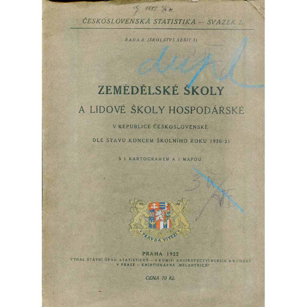 Zemědělské školy a lidové školy hospodářské 1920/1921