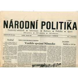 Národní politika (listopad 1990) - noviny, exil