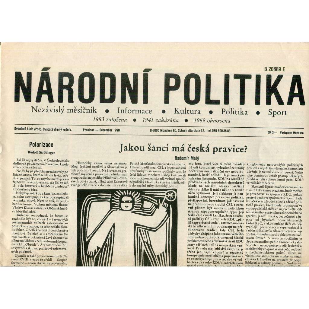 Národní politika (prosinec 1990) - noviny, exil