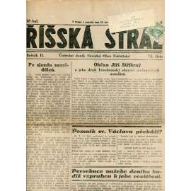 Říšská stráž (21.5.1928) Ústřední deník Národní obce fašistické (staré noviny, fašisté, 1. republika)