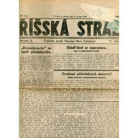 Říšská stráž (23.5.1928) Ústřední deník Národní obce fašistické (staré noviny, fašisté, 1. republika)