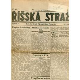 Říšská stráž (29.5.1928) Ústřední deník Národní obce fašistické (staré noviny, fašisté, 1. republika)