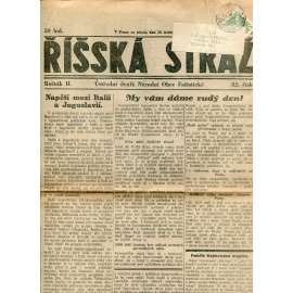 Říšská stráž (30.5.1928) Ústřední deník Národní obce fašistické (staré noviny, fašisté, 1. republika)