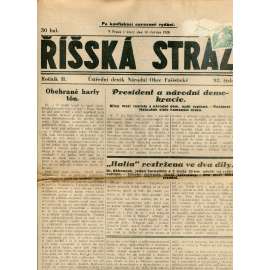 Říšská stráž (12.6.1928) Ústřední deník Národní obce fašistické (staré noviny, fašisté, 1. republika)