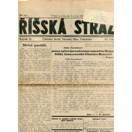 Říšská stráž (13.6.1928) Ústřední deník Národní obce fašistické (staré noviny, fašisté, 1. republika)