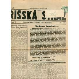 Říšská stráž (15.6.1928) Ústřední deník Národní obce fašistické (staré noviny, fašisté, 1. republika)
