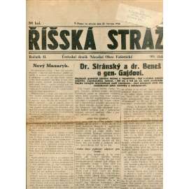 Říšská stráž (20.6.1928) Ústřední deník Národní obce fašistické (staré noviny, fašisté, 1. republika)