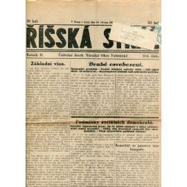 Říšská stráž (26.6.1928) Ústřední deník Národní obce fašistické (staré noviny, fašisté, 1. republika)