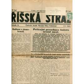Říšská stráž (10.7.1928) Ústřední deník Národní obce fašistické (staré noviny, fašisté, 1. republika)