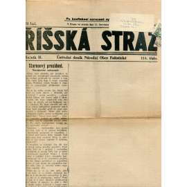 Říšská stráž (11.7.1928) Ústřední deník Národní obce fašistické (staré noviny, fašisté, 1. republika)