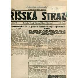 Říšská stráž (11.8.1928) Ústřední deník Národní obce fašistické (staré noviny, fašisté, 1. republika)