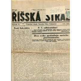 Říšská stráž (14.8.1928) Ústřední deník Národní obce fašistické (staré noviny, fašisté, 1. republika)