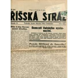 Říšská stráž (16.8.1928) Ústřední deník Národní obce fašistické (staré noviny, fašisté, 1. republika)