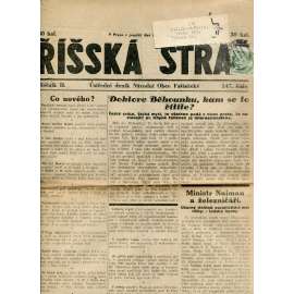 Říšská stráž (20.8.1928) Ústřední deník Národní obce fašistické (staré noviny, fašisté, 1. republika)
