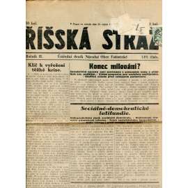 Říšská stráž (22.8.1928) Ústřední deník Národní obce fašistické (staré noviny, fašisté, 1. republika)