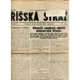 Říšská stráž (25.8.1928) Ústřední deník Národní obce fašistické (staré noviny, fašisté, 1. republika)