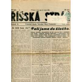 Říšská stráž (28.8.1928) Ústřední deník Národní obce fašistické (staré noviny, fašisté, 1. republika)