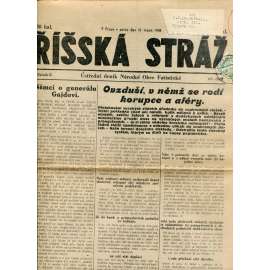Říšská stráž (31.8.1928) Ústřední deník Národní obce fašistické (staré noviny, fašisté, 1. republika)
