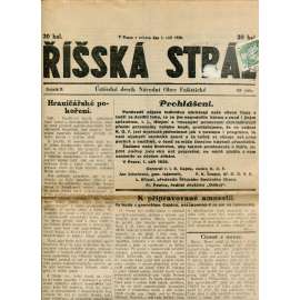 Říšská stráž (1.9.1928) Ústřední deník Národní obce fašistické (staré noviny, fašisté, 1. republika)
