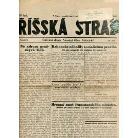 Říšská stráž (3.9.1928) Ústřední deník Národní obce fašistické (staré noviny, fašisté, 1. republika)